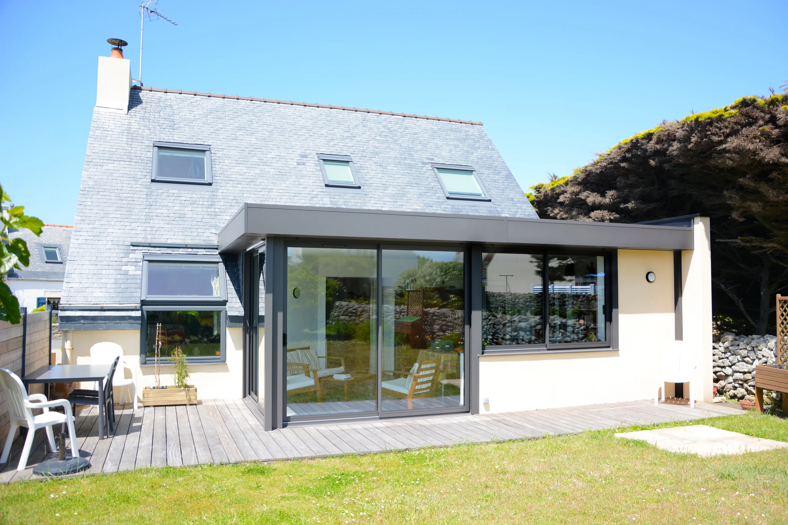 Extension de maison toiture terrasse