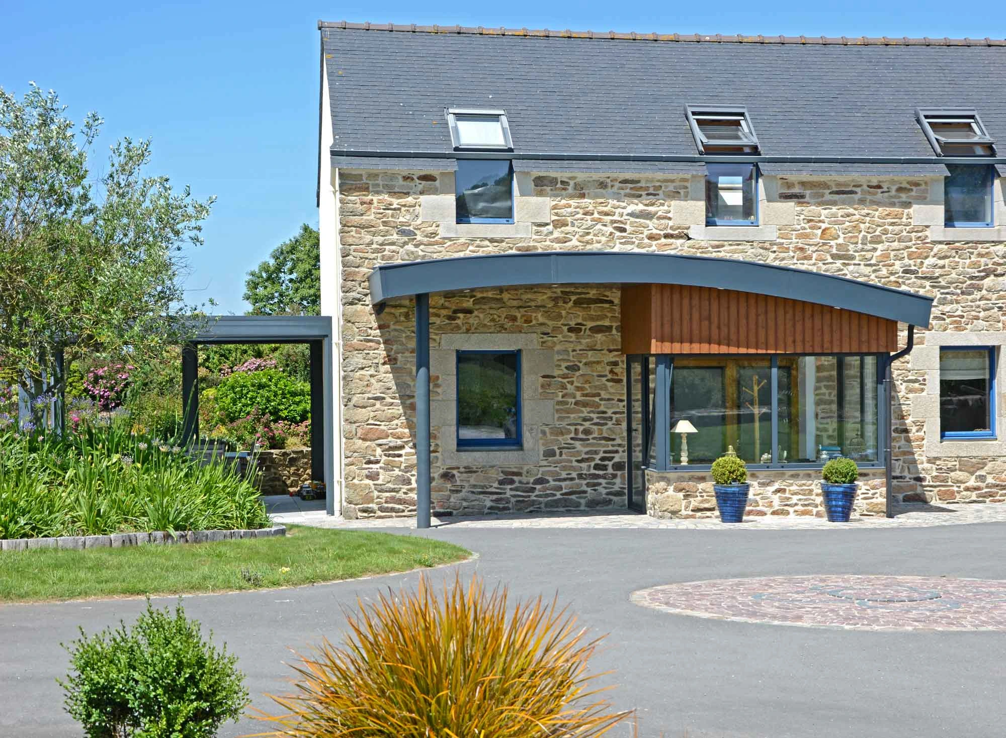 Extension de maison toit arrondi