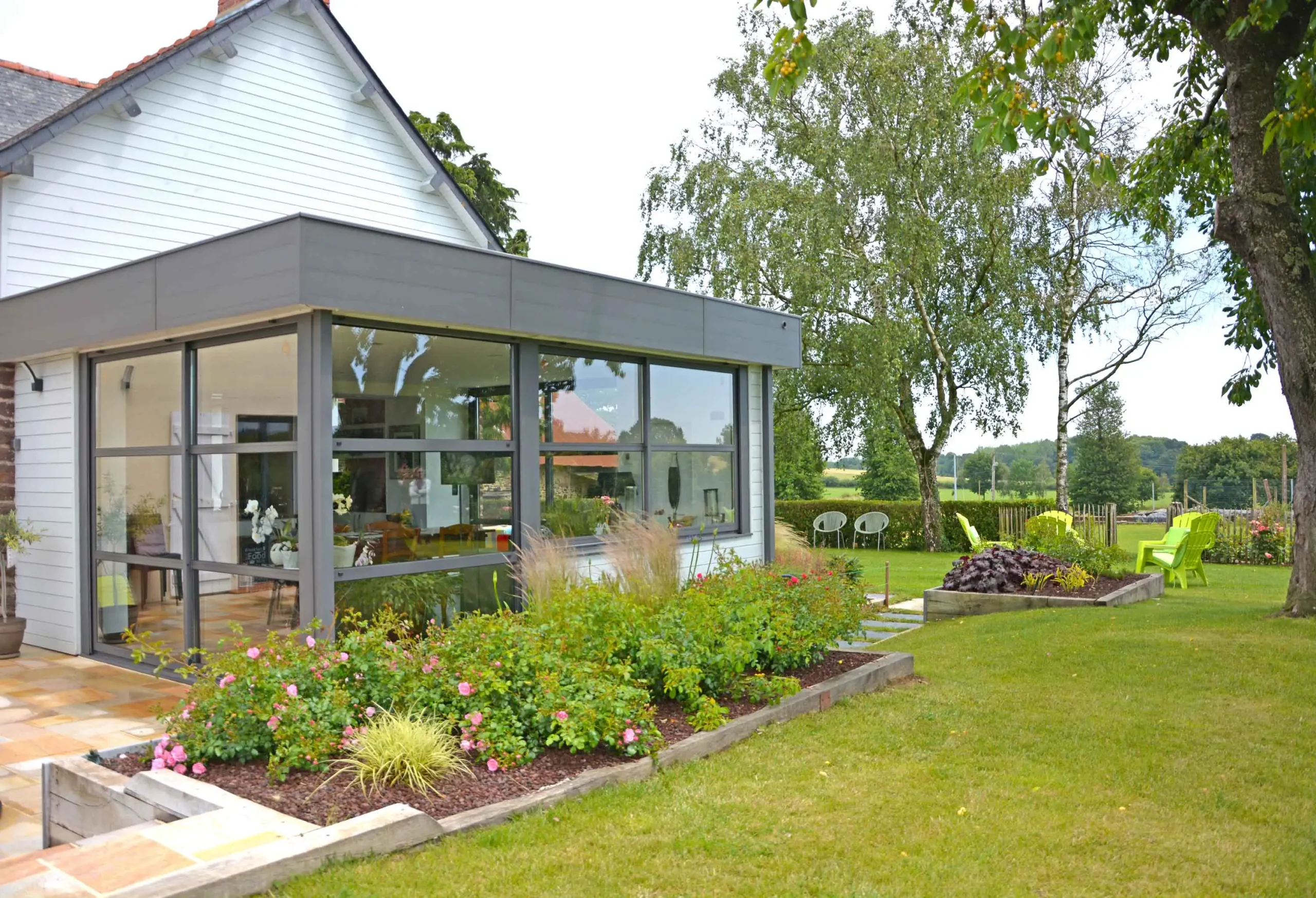 Extension de maison toiture terrasse