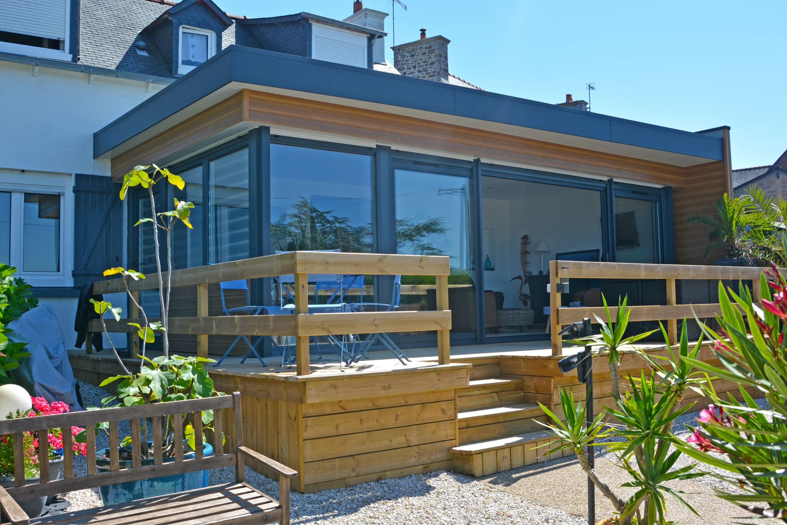 Extension de maison toiture plate à Pléneuf-Val-André